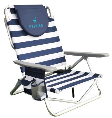 OSTRICH ON YOUR BACK LOW SAND CHAIR : NAVY-WHITE STRIPE
