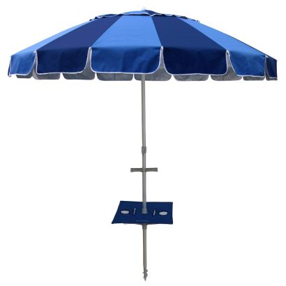 CARNIVALE 240cm UMBRELLA with SUNRAKER TABLE - NAVY/ROYAL
